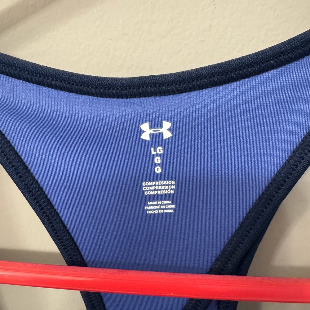 LG Blue Sports Bra with Racerback Design - Picture 2 of 4